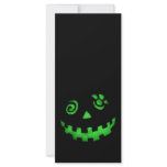 Crazy Jack O Lantern Pumpkin Face Green Personalized Rack Card