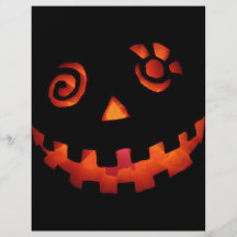 Crazy Jack O Lantern Pumpkin Face Orange Personalized Flyer