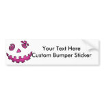Crazy Jack O Lantern Pumpkin Face Pink Bumper Stickers