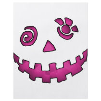 Crazy Jack O Lantern Pumpkin Face Pink