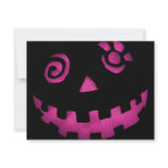 Crazy Jack O Lantern Pumpkin Face Pink invitations