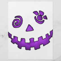 Crazy Jack O Lantern Pumpkin Face Purple Full Color Flyer