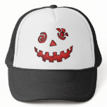 Crazy Jack O Lantern Pumpkin Face Red hats