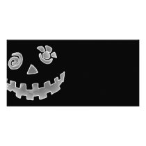 Crazy Jack O Lantern Pumpkin Face White Grey