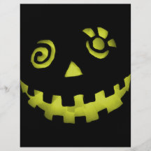 Crazy Jack O Lantern Pumpkin Face Yellow Personalised Flyer