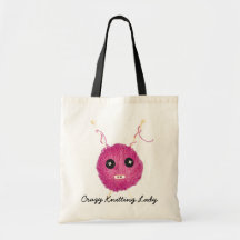Crazy Knitting Lady Bolsa Para Compra