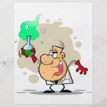 crazy mad scientist cartoon custom flyer