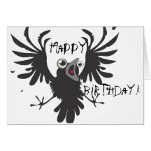 Crazy Old Bird, Happy Birthday! Raven Card