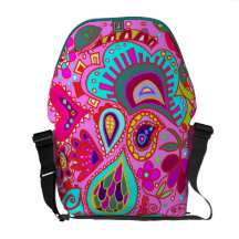Crazy Paisley Fuchsia Pink, Pink, Pink BAG Courier Bags