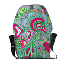 Crazy Paisley Lavender, blue green pink BAG Commuter Bags