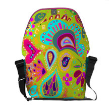 Crazy Paisley Lime Green, Turquoise, Pink BAG Commuter Bag