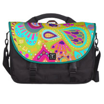 Crazy Paisley LIME & Turquoise/Pink Bag For Laptop