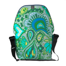 Crazy Paisley Soft blues, greens, turquoise BAG Commuter Bag