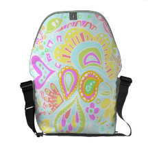 Crazy Paisley Soft Buttery Tones  Messenger Bag