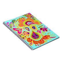 Crazy Paisley Tiffany blue, turquoise, aqua NOTEBK Notebook