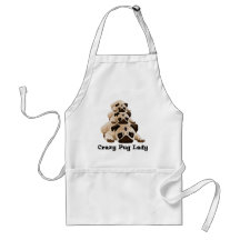 Crazy Pug Lady Apron