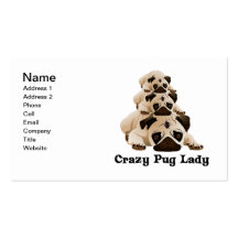 Crazy Pug Lady Business Cards