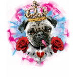 Crazy Pug the King / Mops mit Rosen + Krone t-shirts