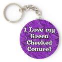 Crazy Purple Green Cheeked Amazon Keychain