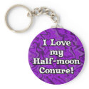 Crazy Purple I Love my Half-moon Conure Keychain