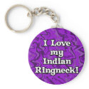 Crazy Purple I Love my Indian Ringneck Keychain