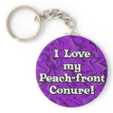 Crazy Purple I Love my Peach-front Conure Keychain