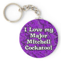 Crazy Purple Major Mitchell Cockatoo Keychain