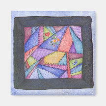 Crazy Quilt Original Artwork Fridge Magnet