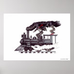 Crazy race surreal concept black and white art print