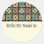 Crazy Squares Name Badge Sticker