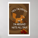 Crazy Squirrel Print