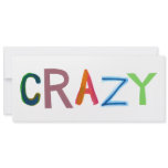 Crazy wild bold colourful goofy fun silly word art invitations