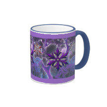 Crazy Wild Purple Fractal Christmas Ornament Mug