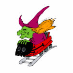 Crazy witch on roller coaster photo sculptures