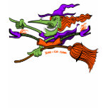 Crazy Witch Riding her Broomstick t-shirts