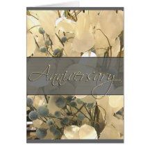 Cream and blue flower Anniversary Card