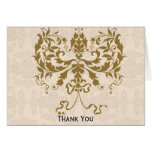 Cream and Gold Damask Greeting Card