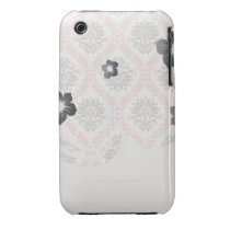 cream and grey tan damask bliss case-mate iphone 3 cases