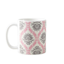 cream and grey tan damask bliss mugs