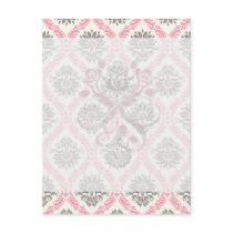 cream and grey tan damask bliss postcards