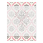 cream and grey tan damask bliss postcards