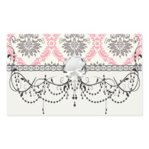 cream and grey tan damask bliss rectangular sticker