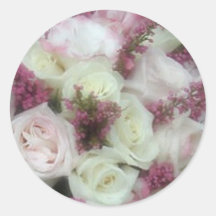 Cream and Pale Pink Rose envelope seals Sticker