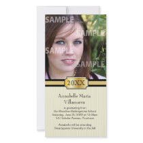 Cream Buckle Band Graduation Photo Card