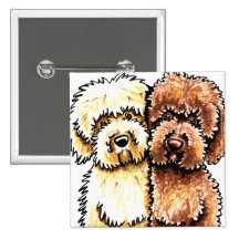 Cream Chocolate Labradoodles Pinback Button