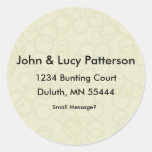 Cream Coloured with Circles Address Label/Sticker stickers