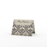 Cream Damask PHOTO INSERT Christmas Card