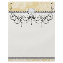 cream ecru floral elegant damask flyers