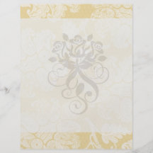 cream ecru floral elegant damask personalised flyer
