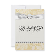cream ecru floral elegant damask personalised invitations